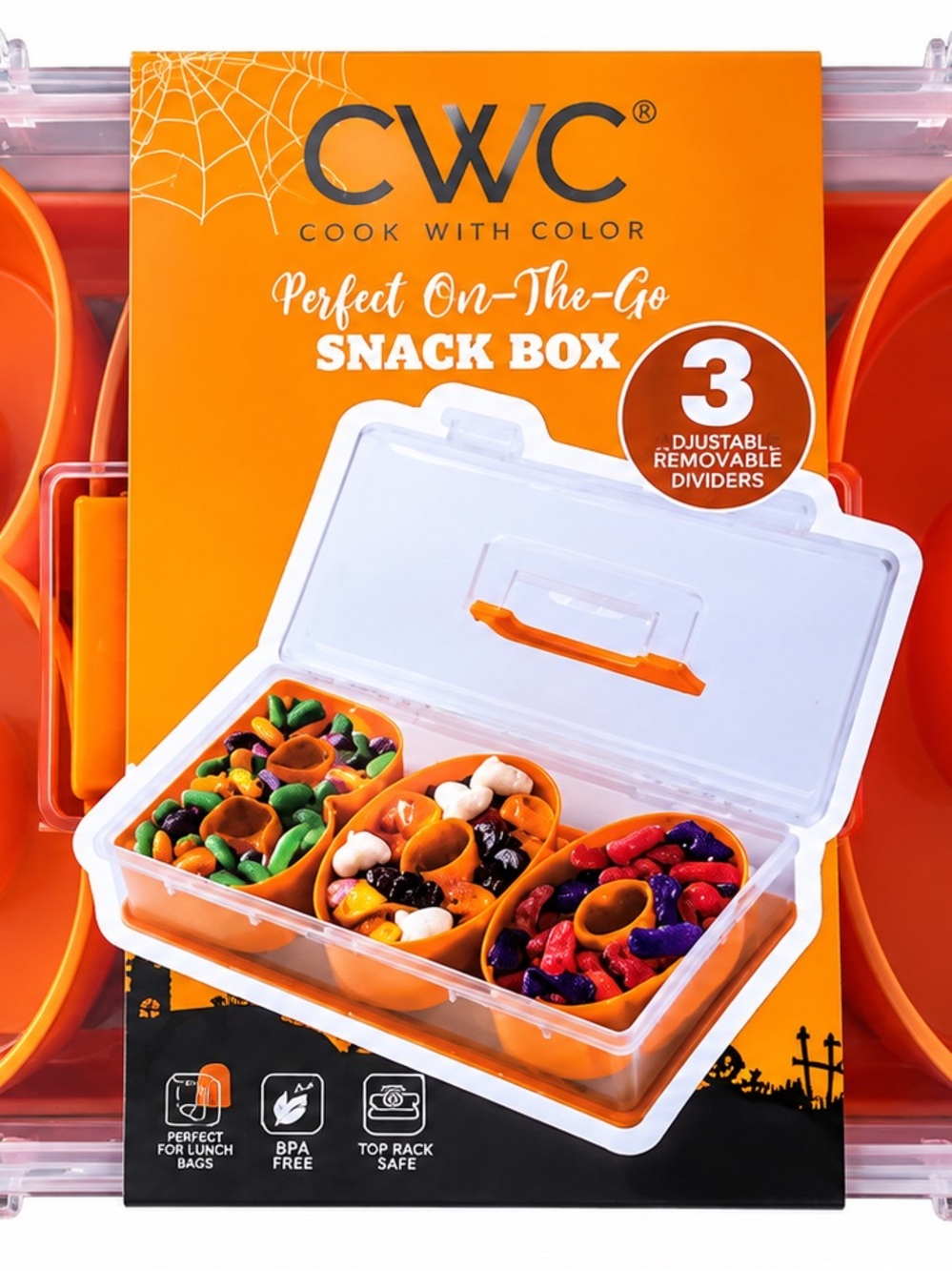 Orange Perfect On-The-Go Snack Box - 3 Compartment